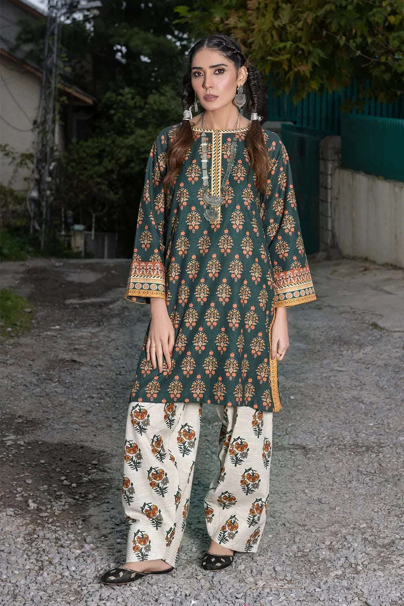 2PC Printed stitched Khaddar Shirt & Trouser KKH-3619 -  - KHAS STORES US -