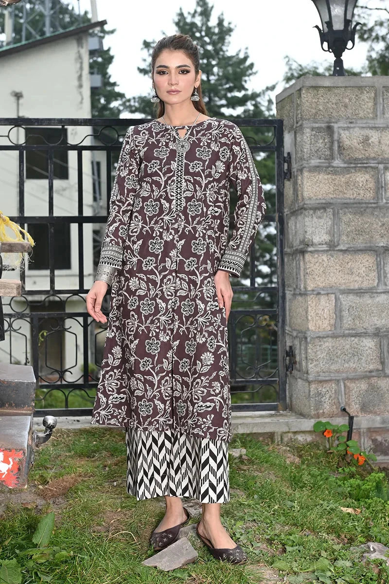 2PC Printed stitched Khaddar Shirt & Trouser KKH-3620 -  - KHAS STORES US -