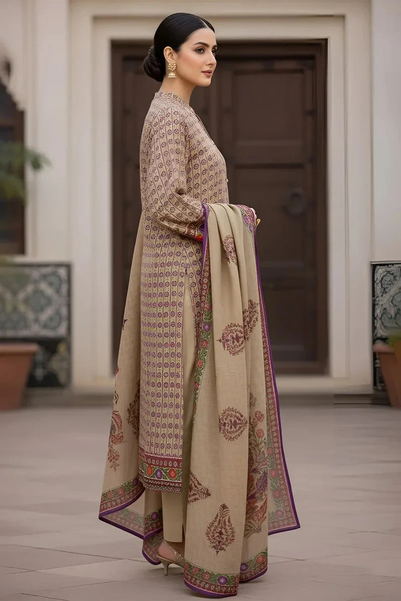 3PC Printed stitched Karandi Suit KKR-3596 - Embroidered - KHAS STORES US -