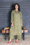 2PC Stitched Embroidered Bana Dora Linen Shirt and Trouser KLE-RTW-3626 KHAS STORES US 