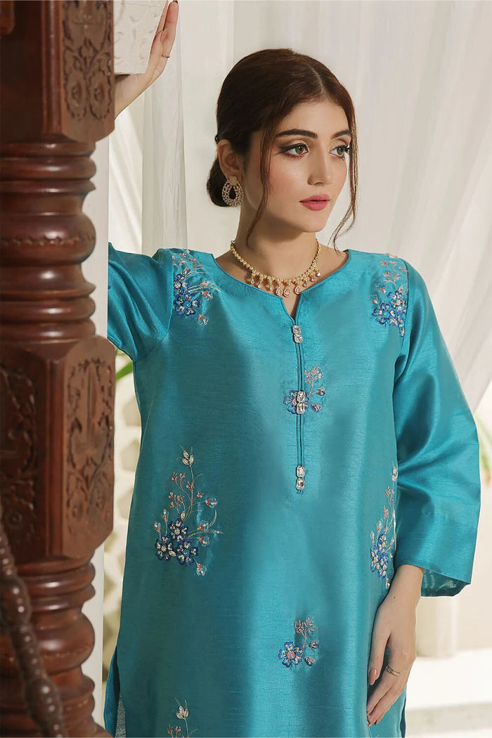 2PC Stitched Embroidered Silk Shirt & Trouser KFSE-2361 KHAS STORES US 