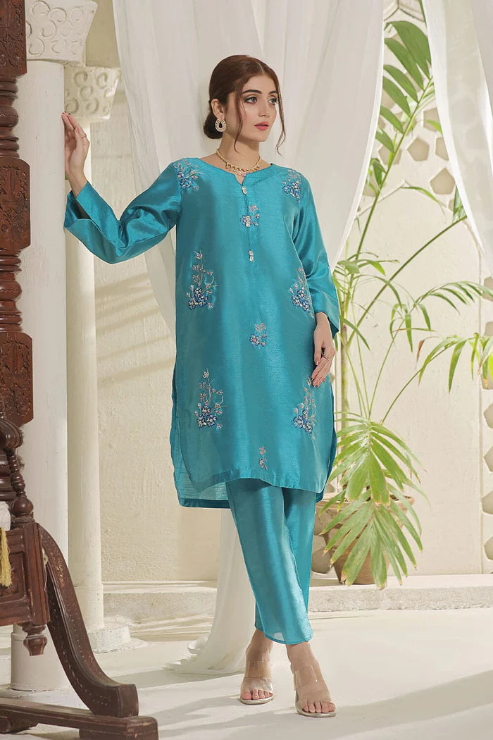2PC Stitched Embroidered Silk Shirt & Trouser KFSE-2361 KHAS STORES US 