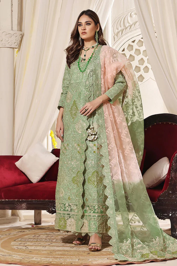 3PC Embroidered Luxury Suit KNAC-2246 KHAS STORES US XS Olive Green 