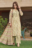 3PC Printed Lawn Suit KLA-2378 Embroidered KHAS STORES S Tea Green 