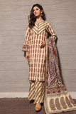 3PC Printed Lawn Suit KLA-2383 Embroidered KHAS STORES S Soft Amber 
