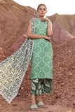 3PC Printed Lawn Suit KLA-2385 Embroidered KHAS STORES S Sea Green 