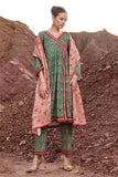 3PC Printed Lawn Suit KLA-2390 Embroidered KHAS STORES S Dark Green 