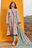 3PC Printed Lawn Suit KLA-2395 Embroidered KHAS STORES S Ash Grey 