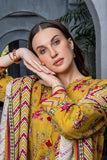 3PC Stitched Printed Linen Suit A-06 Embroidered KHAS STORES 