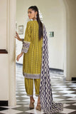 3PC Stitched Printed Linen Suit A-10 Embroidered KHAS STORES 