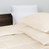 Comforter 3pcs Set - All Season Reversible Comforter with 1 Pillow Shams, Soft Breathable Microfiber Bedding Set, All Season Lightweight Comforter Beige - Polycotton - KHAS STORES US - Comforter 3pcs Set - All Season Reversible Comforter with 1 Pillow Shams, Soft Breathable Microfiber Bedding Set, All Season Lightweight Comforter Beige 