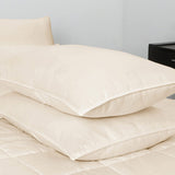 Comforter 3pcs Set - All Season Reversible Comforter with 1 Pillow Shams, Soft Breathable Microfiber Bedding Set, All Season Lightweight Comforter Beige - Polycotton - KHAS STORES US - Comforter 3pcs Set - All Season Reversible Comforter with 1 Pillow Shams, Soft Breathable Microfiber Bedding Set, All Season Lightweight Comforter Beige 