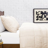 Comforter 3pcs Set - All Season Reversible Comforter with 1 Pillow Shams, Soft Breathable Microfiber Bedding Set, All Season Lightweight Comforter Beige - Polycotton - KHAS STORES US - Comforter 3pcs Set - All Season Reversible Comforter with 1 Pillow Shams, Soft Breathable Microfiber Bedding Set, All Season Lightweight Comforter Beige 