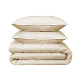 Comforter 3pcs Set - All Season Reversible Comforter with 1 Pillow Shams, Soft Breathable Microfiber Bedding Set, All Season Lightweight Comforter Beige - Polycotton - KHAS STORES US - Comforter 3pcs Set - All Season Reversible Comforter with 1 Pillow Shams, Soft Breathable Microfiber Bedding Set, All Season Lightweight Comforter Beige 