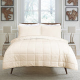 Comforter 3pcs Set - All Season Reversible Comforter with 1 Pillow Shams, Soft Breathable Microfiber Bedding Set, All Season Lightweight Comforter Beige - Polycotton - KHAS STORES US - Comforter 3pcs Set - All Season Reversible Comforter with 1 Pillow Shams, Soft Breathable Microfiber Bedding Set, All Season Lightweight Comforter Beige 