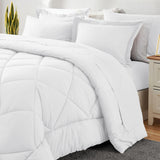Comforter Set 5 pcs all Season Ultra-Soft Lightweight Microfiber Comforter - White - Polyester - KHAS STORES US - Microfiber Comforter Set Rainforest | Pillowcases | King, Queen & Twin 