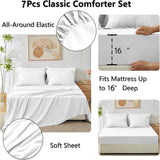 Comforter Set 5 pcs all Season Ultra-Soft Lightweight Microfiber Comforter - White - Polyester - KHAS STORES US - Microfiber Comforter Set Rainforest | Pillowcases | King, Queen & Twin 
