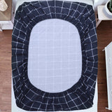 Sleepdown 100% Cotton 160 GSM Flannel Sheet Set - Navy Checks - Flannel Sheet Set - KHAS STORES US - Sleepdown 100% Cotton 160 GSM Flannel Sheet Set - Navy Checks 