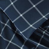 Sleepdown 100% Cotton 160 GSM Flannel Sheet Set - Navy Checks - Flannel Sheet Set - KHAS STORES US - Sleepdown 100% Cotton 160 GSM Flannel Sheet Set - Navy Checks 