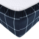 Sleepdown 100% Cotton 160 GSM Flannel Sheet Set - Navy Checks - Flannel Sheet Set - KHAS STORES US - Sleepdown 100% Cotton 160 GSM Flannel Sheet Set - Navy Checks 