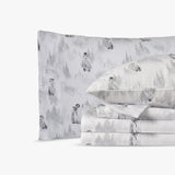 Sleepdown 100% Cotton 160 GSM Flannel Sheet Set - Penguin - Flannel Sheet Set - KHAS STORES US - Sleepdown 100% Cotton 160 GSM Flannel Sheet Set - Penguin 