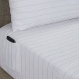 Sleepdown 100% Cotton Flannel Sheets Grey Pin Stripe - Flannel Sheet Set - KHAS STORES US - Sleepdown 100% Cotton Flannel Sheets Grey Pin Stripe 