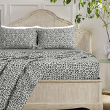 Sleepdown 100% Cotton bed Sheets set Leopard Gray - Polycotton - KHAS STORES US - Sleepdown 100% Cotton bed Sheets set Leopard Gray 