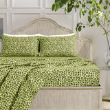 Sleepdown 4 Piece 100% Cotton Sheet Set  Leopard Lime - Polycotton - KHAS STORES US - Sleepdown 4 Piece 100% Cotton Sheet Set  Leopard Lime 