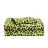 Sleepdown 4 Piece 100% Cotton Sheet Set  Leopard Lime - Polycotton - KHAS STORES US - Sleepdown 4 Piece 100% Cotton Sheet Set  Leopard Lime 