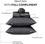 Sleepdown 4 Piece Jersey Sheet Set - Charcoal KHAS STORES US 