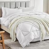 Sleepdown 5 Piece Bed in a Bag Twin Comforter Set with Sheets - White KHAS STORES US 
