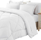 Sleepdown 5 Piece Bed in a Bag Twin Comforter Set with Sheets - White