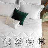 Sleepdown 5 Piece Bed in a Bag Twin Comforter Set with Sheets - White KHAS STORES US 