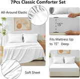 Sleepdown 5 Piece Bed in a Bag Twin Comforter Set with Sheets - White KHAS STORES US 