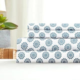 Sleepdown T-144 Cotton Bed Sheet Set - Mandalas Blue KHAS STORES US 