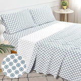 Sleepdown T-144 Cotton Bed Sheet Set - Mandalas Blue KHAS STORES US 