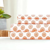 Sleepdown T-144 Cotton Bed Sheet Set - Mandalas Coral KHAS STORES US 