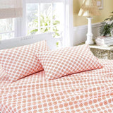 Sleepdown T-144 Cotton Bed Sheet Set - Mandalas Coral KHAS STORES US 