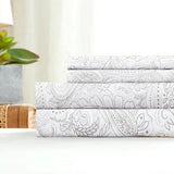 Sleepdown T-144 Cotton Bed Sheet Set - Paisley Grey -  - KHAS STORES US -  