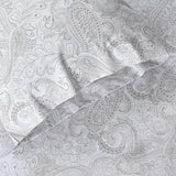 Sleepdown T-144 Cotton Bed Sheet Set - Paisley Grey -  - KHAS STORES US -  
