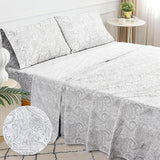 Sleepdown T-144 Cotton Bed Sheet Set - Paisley Grey