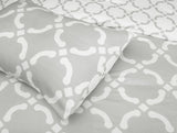 100% Microfiber Comforter Set 5-Pcs - Geo Grey - Polyester