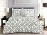 100% Microfiber Comforter Set 5-Pcs - Geo Grey - Polyester