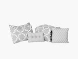 100% Microfiber Comforter Set 5-Pcs - Geo Grey - Polyester