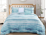 100% Microfiber Comforter Set 5-Pcs - Washy Stripes - Polyester