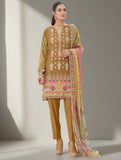 3 Piece stitched Lawn Suit KC-1408 Khas Lawn 23 - Dilara FASUNSLAD S Brown 