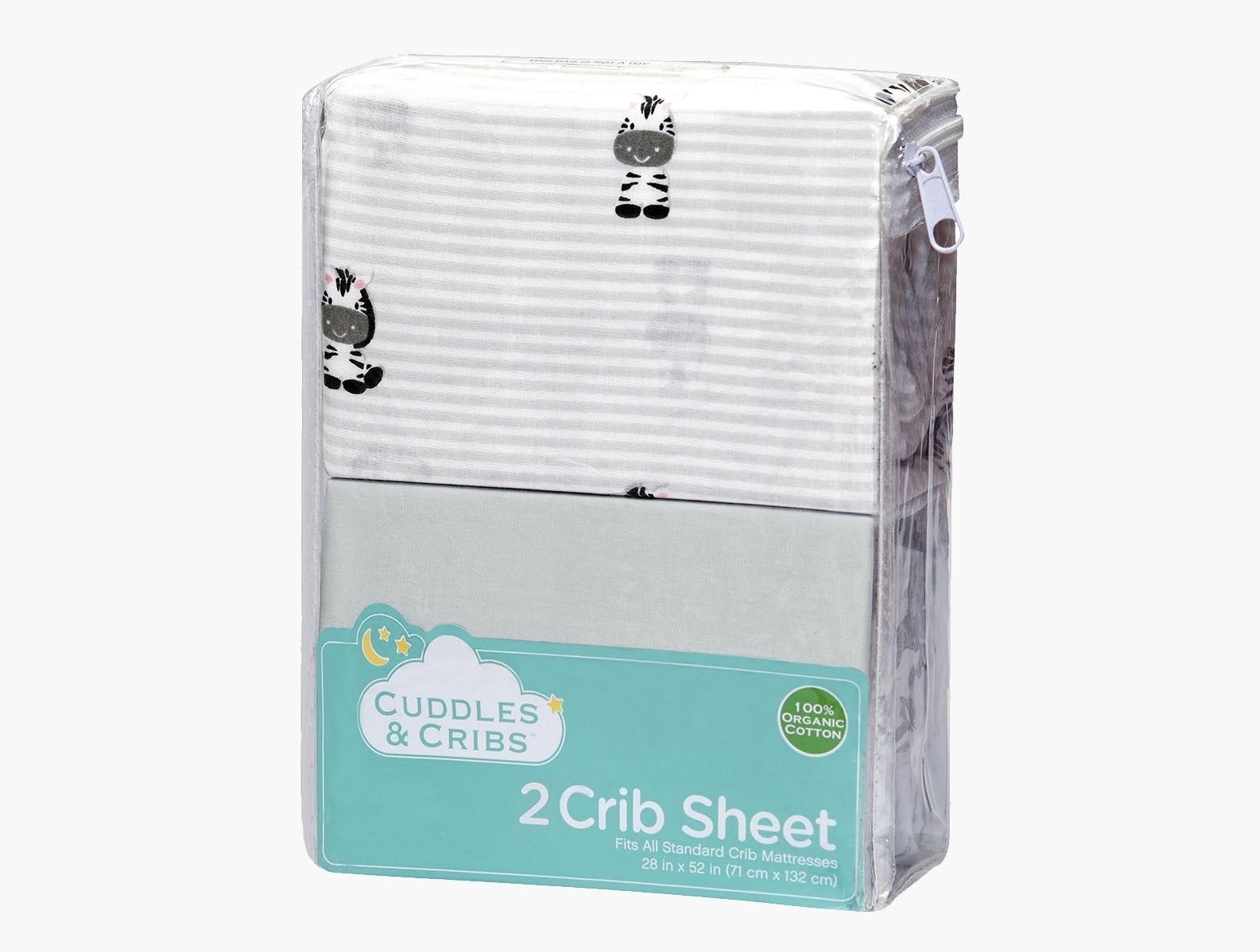 Crib Sheet Sets 2 Pack -Zebra & Blue by Cuddles & Cribs - Crib Sheet