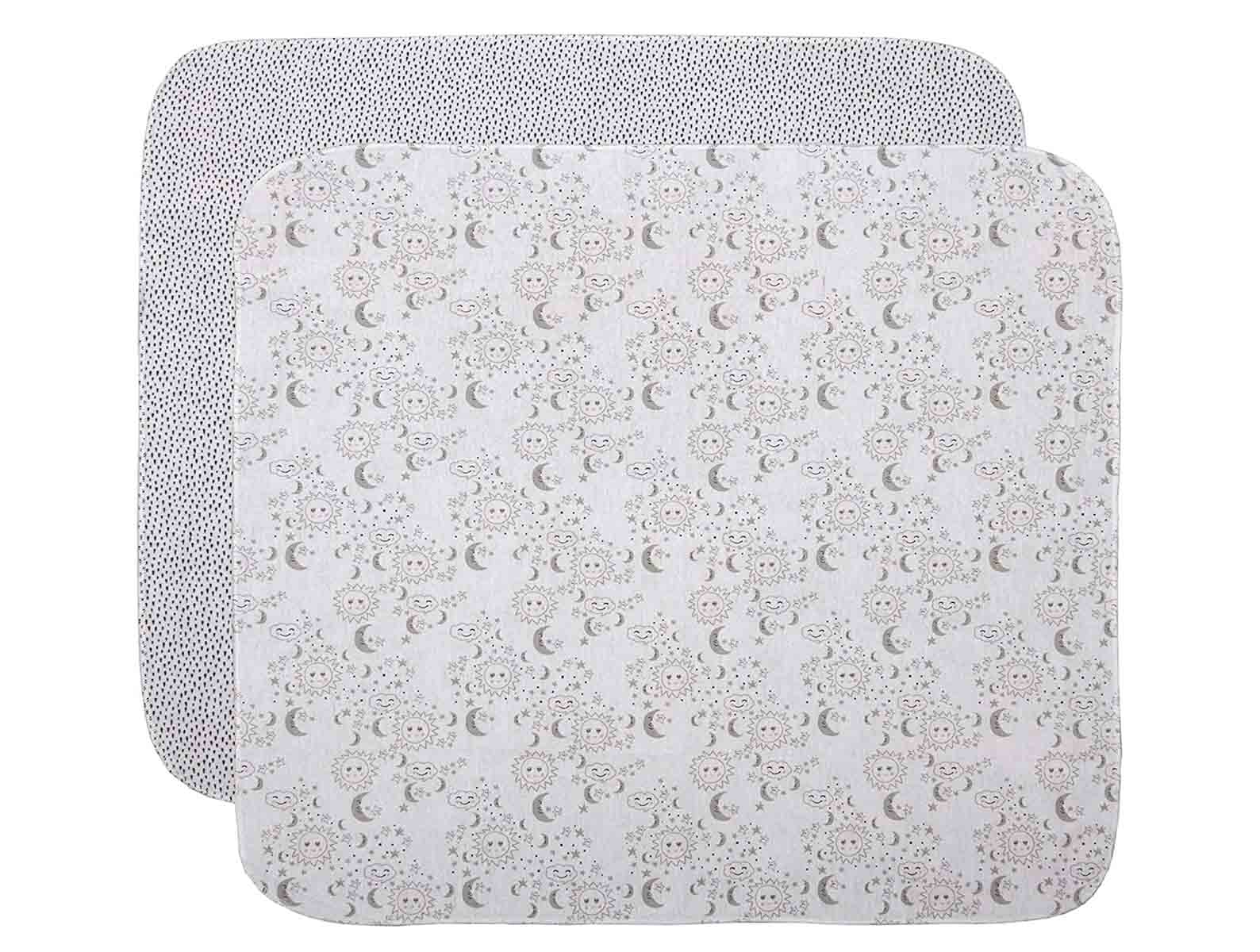 Cuddles & Cribs Baby Receiving Blankets – 100% Cotton Flannel Receiving Blankets - Sky & Drops - Pack of 2 - 30 x 30 Inches - Receiving Blankets