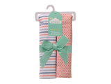 Cuddles & Cribs Cotton Flannel Baby Receiving Blankets - 2 Count, Diamons & Stripes, 30 x 30 Inch - Receiving Blankets