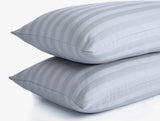 Damask Stripe Pillowcases - Grey - Pillowcase